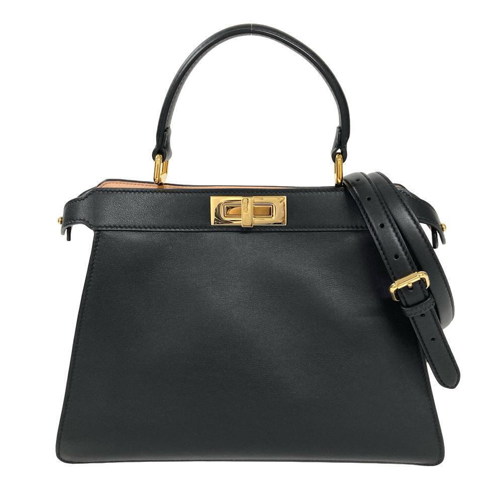 Fendi Peekaboo Isee U Handbag Calfskin Black